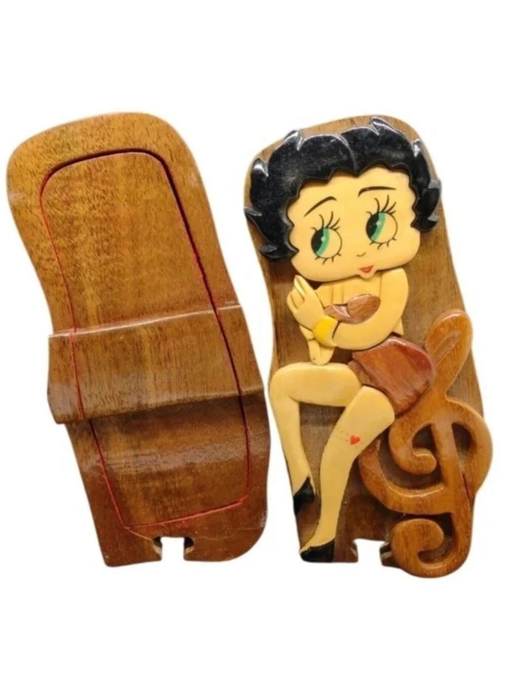 Artisan Betty Boop Wooden Puzzle Box 1990s